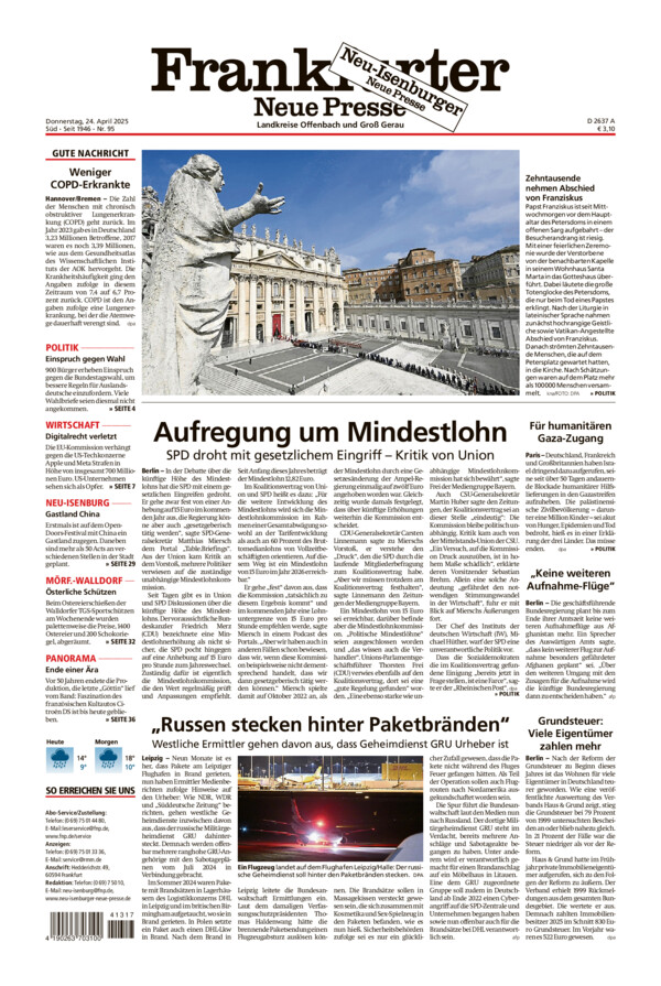 Neu-Isenburger Neue Presse vom Donnerstag, 24.04.2025